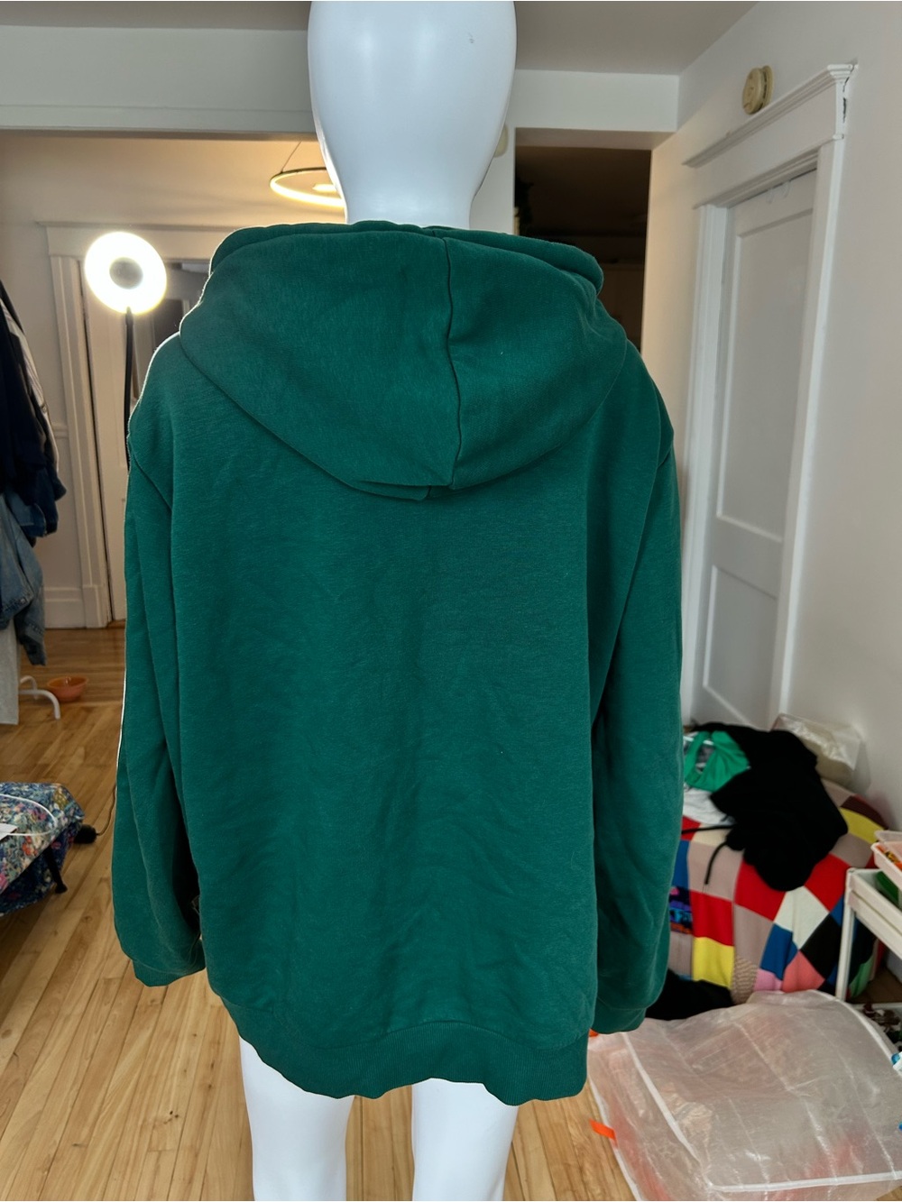 Adidas Unisex Forest Green Zip Hoodie Jacket - Picture 3 of 4